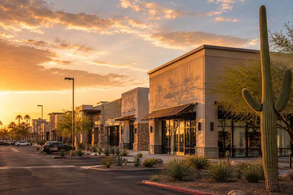 Arizona commercial property at sunset